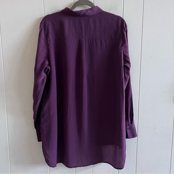 Eileen Fisher Silk Button Down Tunic Shirt - Picture 5 of 13